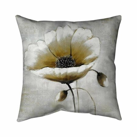 BEGIN HOME DECOR 26 x 26 in. Modern Beige Flower-Double Sided Print Indoor Pillow 5541-2626-FL6